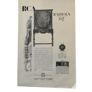 Vintage 1928 RCA Radiola 62 Radio Corporation of America Ad Advertisment